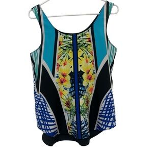 Apt. 9 Essentials Tropical Floral Geometric Mixed Print Sleeveless Tank Top